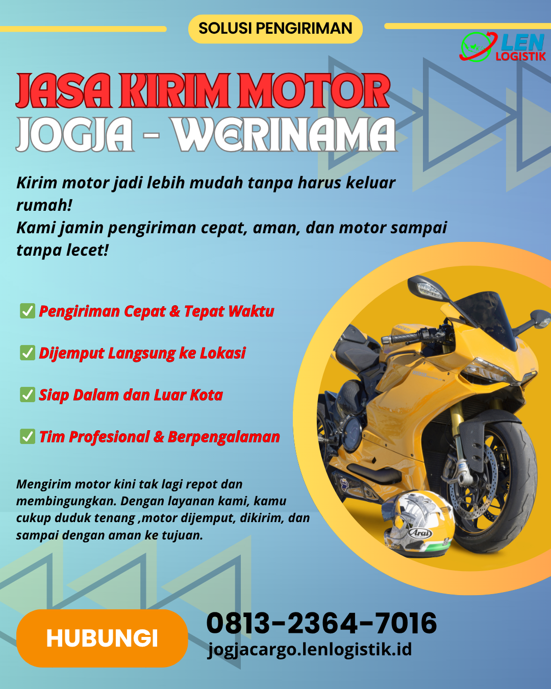 jasa kirim motor jogja Werinama